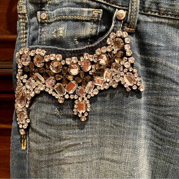 Express Embellished Zelda Low Rise Ultra Skinny Jeans | 4 - Picture 3 of 12